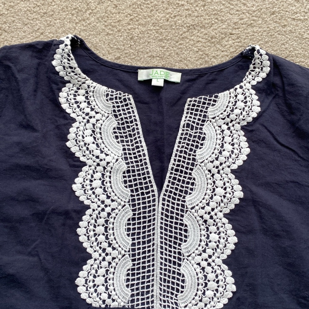 Jade Melody Tam swim cover up in navy blue size large - Picture 5 of 13